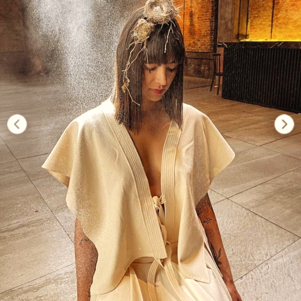 Kimomo Alejandra Raw organic Top wear so many ways Your new golden wardrobe fav!
